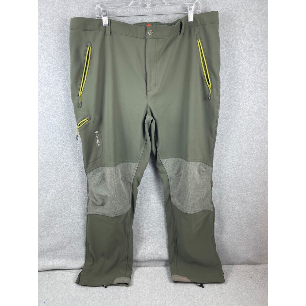 Columbia Pants Men Large Green Omni-Heat Black Ski Snow Omni-Tech Titanium